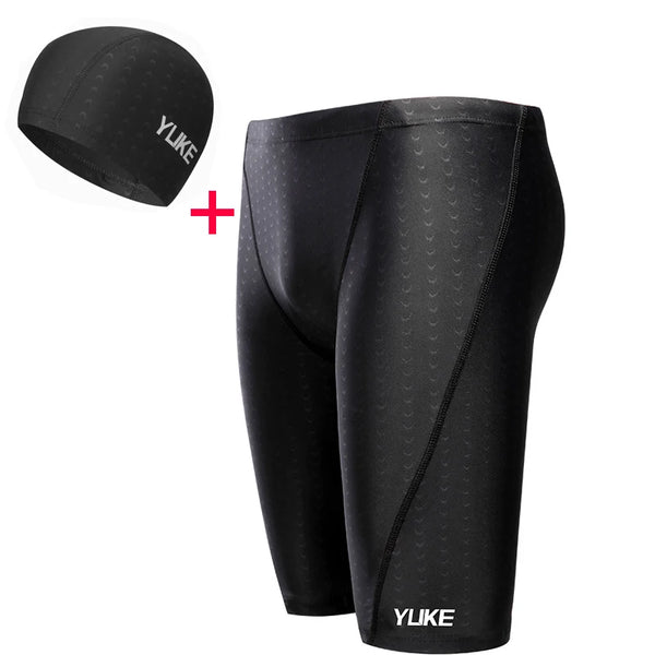 Men Swimming Shorts Waterproof Competition Swim Goggles with Ear-plug Cap Trunks - Sexikinis Swim