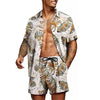 Floral Hawaiian two piece beach set