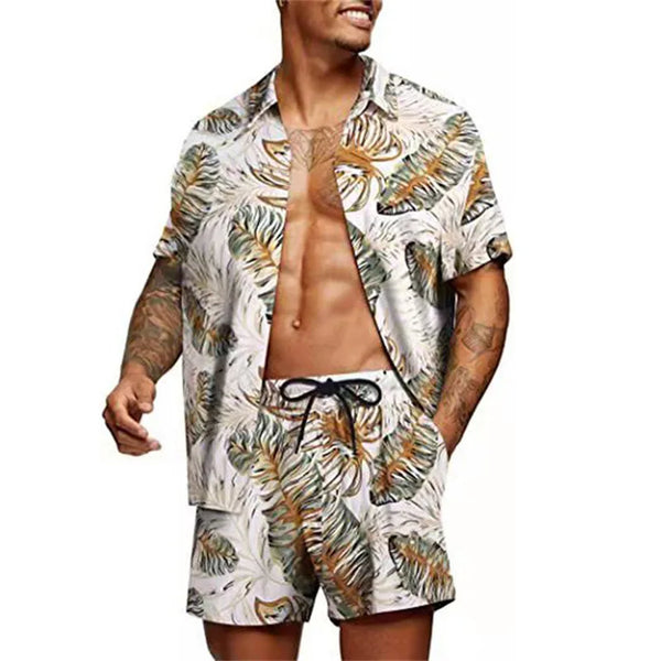 Floral Hawaiian two piece beach set