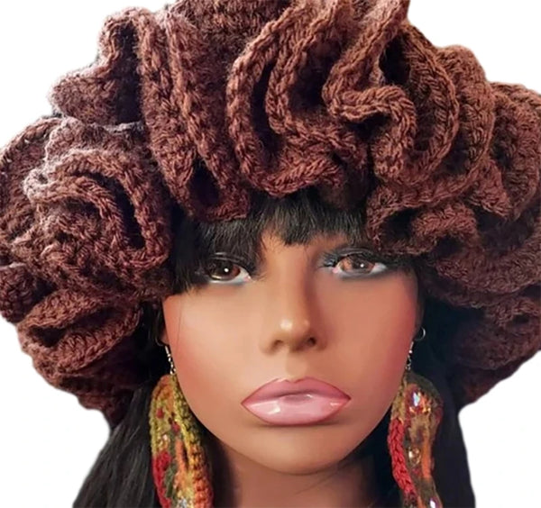 Ruffled Handmade Knit Bucket Hat