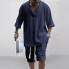 Men Casual Knitted Two Piece Shorts Summer set