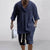 Men Casual Knitted Two Piece Shorts Summer set