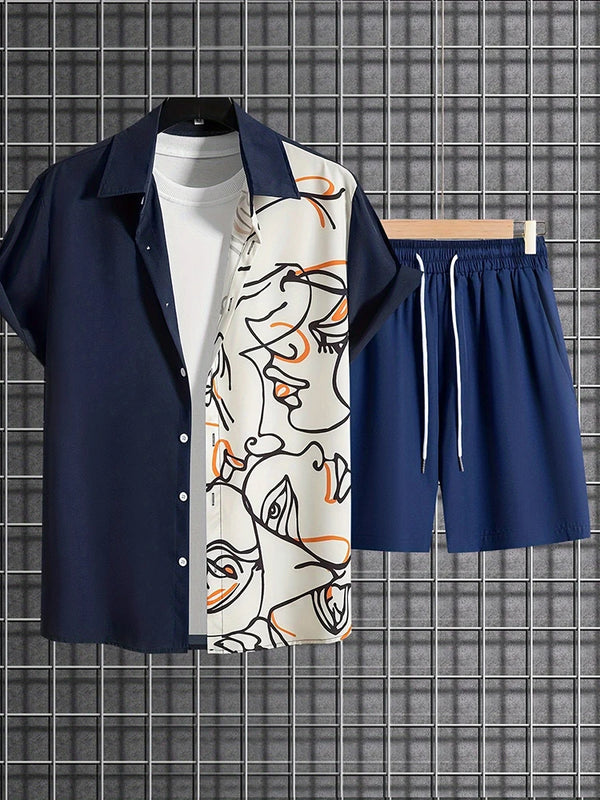 Resort wear Luxury Style Men's Short-sleeved outfit