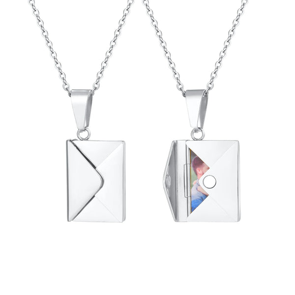 Envelope Photo Custom Stainless Steel Gift Jewelry Necklace