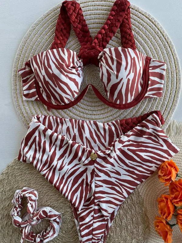 Sexy Trim Halter Bikini Set - Sexikinis Swim