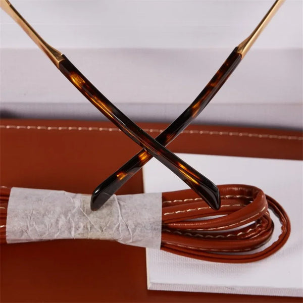 Gold Metal Frame OvalSmallSunglasses - Sexikinis Swim