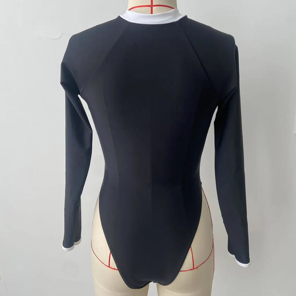 Hit-gurl Surfing Sport Long Sleeves Women One Piece Swimsuit