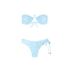 Light blue bikini set with floral pattern on a white background