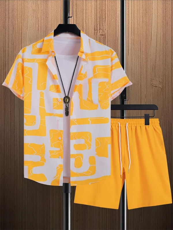Resort wear Luxury Style Men's Short-sleeved outfit