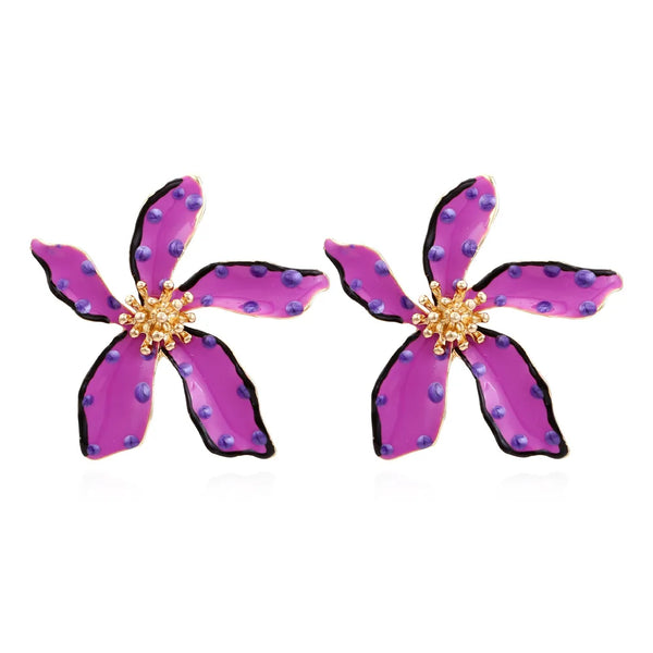 Sweet Big Flower Stud Earrings - Sexikinis Swim