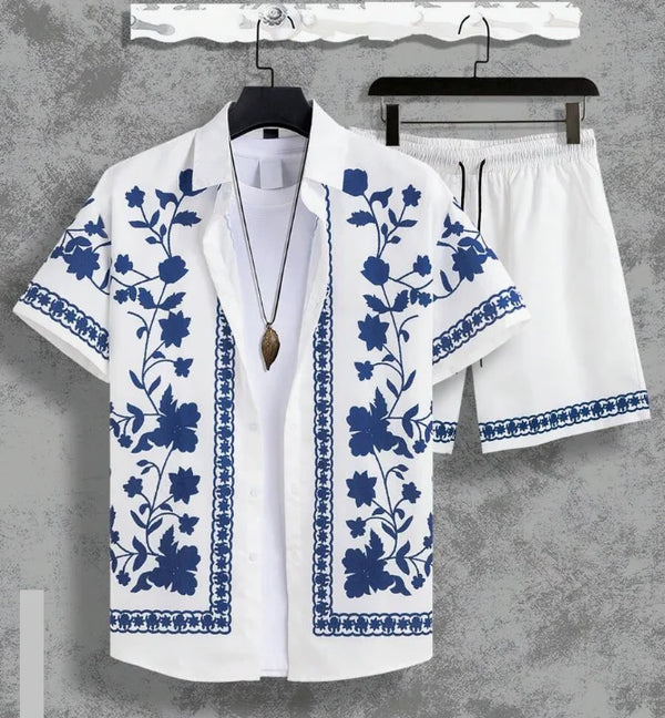 Hawaiian vacation beach men outfit Set
