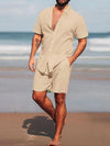 Breathable Hawaiian Men Beachtwo piece set