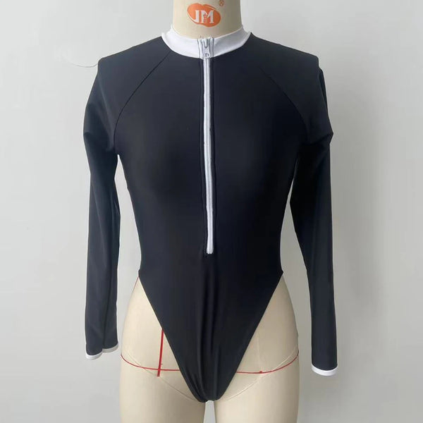 Hit-gurl Surfing Sport Long Sleeves Women One Piece Swimsuit