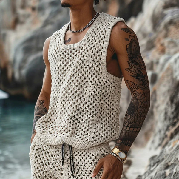 New Summer Men Knitted Two Piece Set Shorts set -Sexikinis Swim