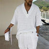 Men Casual Knitted Two Piece Shorts Summer set