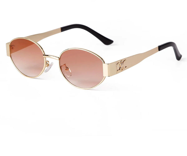 Retro Metal Frame Oval Sunglasses - Sexikinis Swim