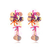 Colorful Shiny Large Shell Earrings - Sexikinis Swim