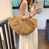 Half Moon Design BasketBeach Straw Bag