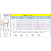 Size chart for women's lingerie with measurements in centimeters and inches.