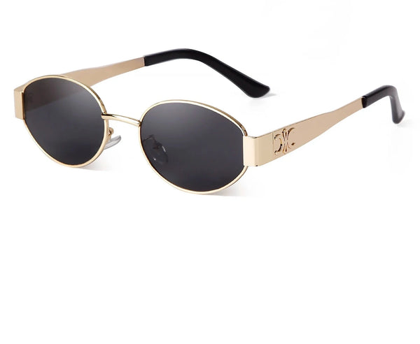 Retro Metal Frame Oval Sunglasses - Sexikinis Swim