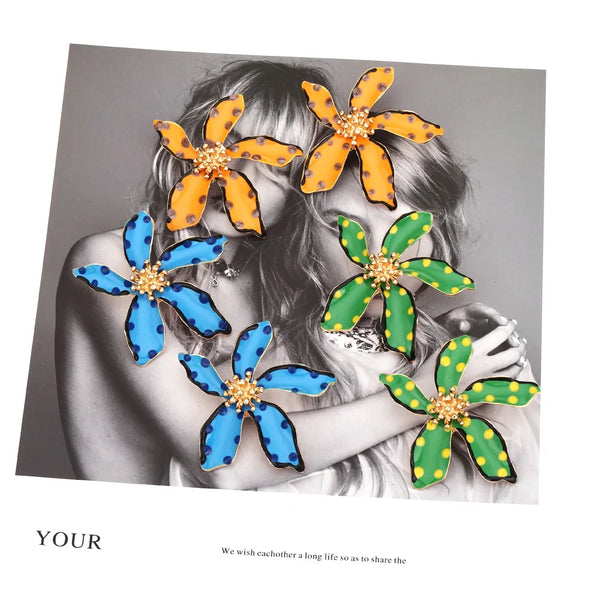 Sweet Big Flower Stud Earrings - Sexikinis Swim