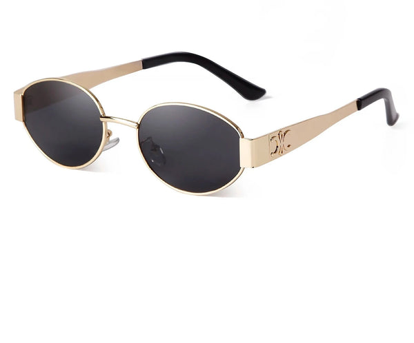 Retro Metal Frame Oval Sunglasses - Sexikinis Swim