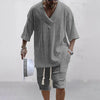 Men Casual Knitted Two Piece Shorts Summer set