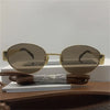 Gold Metal Frame OvalSmallSunglasses - Sexikinis Swim