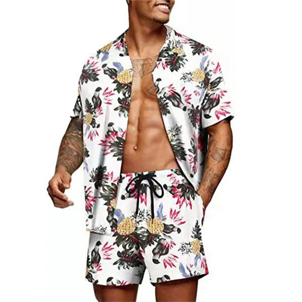 Floral Hawaiian two piece beach set