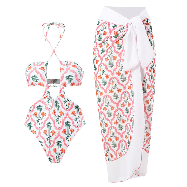 Max Retro One Piece Swimsuit with cover up