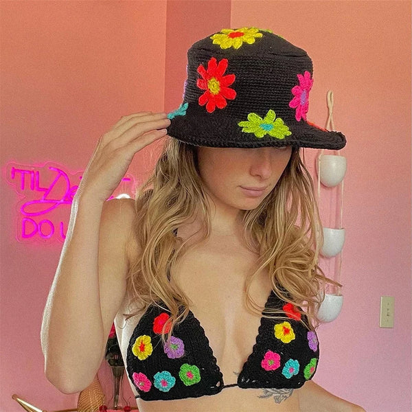 Hollow Knitted Fisherman Hat - Sexikinis Swim