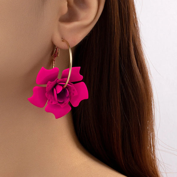 Big Flower Drop Earrings - Sexikinis Swim