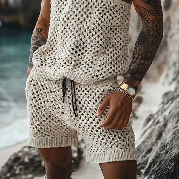 New Summer Men Knitted Two Piece Set Shorts set -Sexikinis Swim