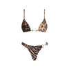 Animal print bikini set on a white background