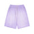 Lavender shorts with a drawstring on a white background