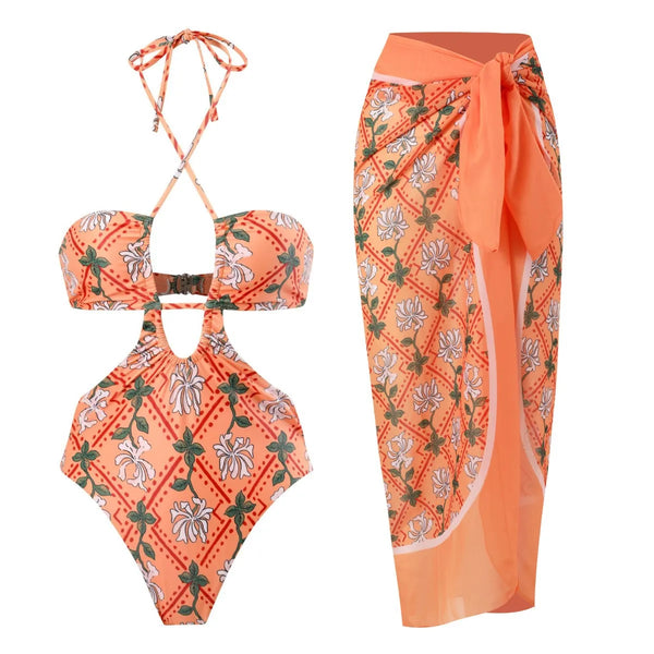 Max Retro One Piece Swimsuit with cover up