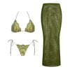 Ivy Green Lace Crochet three piece swimsuit