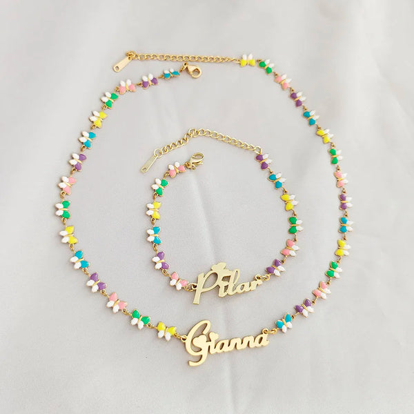 Customized Butterfly Heart Name Necklace - Sexikinis Swim