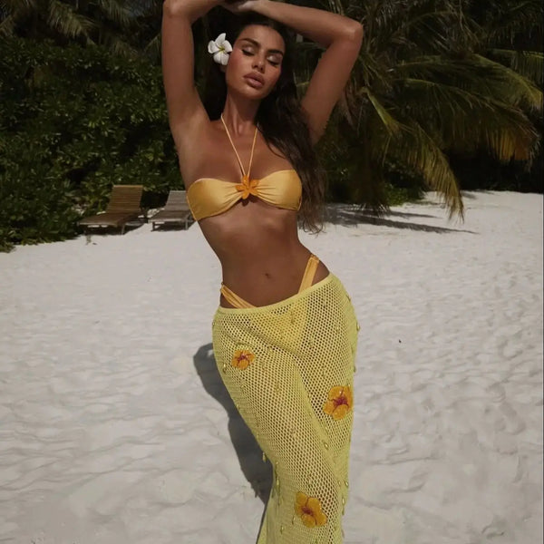 Tropical sally three piece Swimsuit