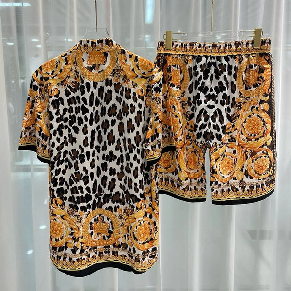 Vintage Luxury two piece beach shorts set - Sexikinis Swim