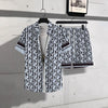 Men's Casual 2-Piece Shirt and Shorts Set, Plus Size Letter Print Button Down Vacation Outfit