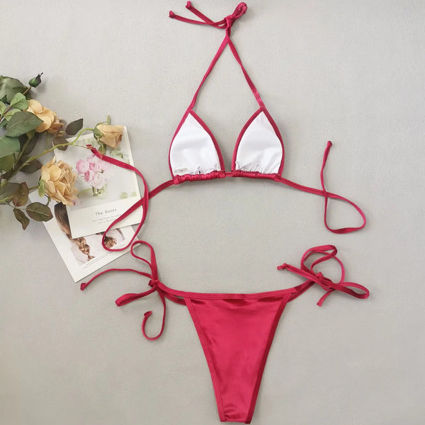 2024 New Shiny Red Sexy two piece swimsuit - Sexikinis Swim