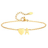 Women Heart Initial Stainless Steel Personalized Anklet Bracelets