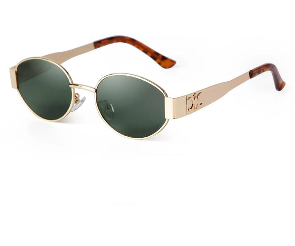 Retro Metal Frame Oval Sunglasses - Sexikinis Swim
