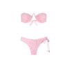 Pink floral bikini set on a white background