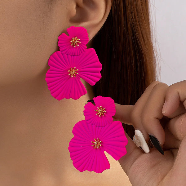 Big Flower Drop Earrings - Sexikinis Swim