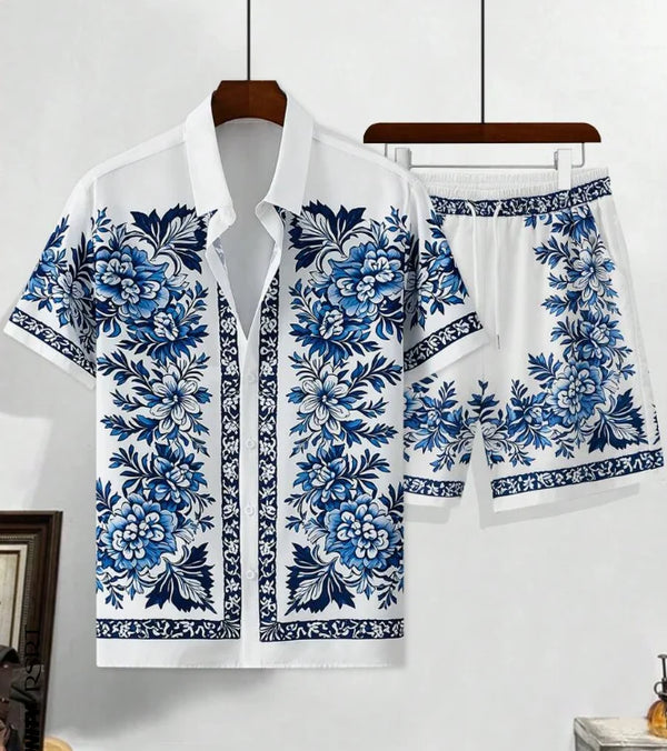 Hawaiian vacation beach men outfit Set