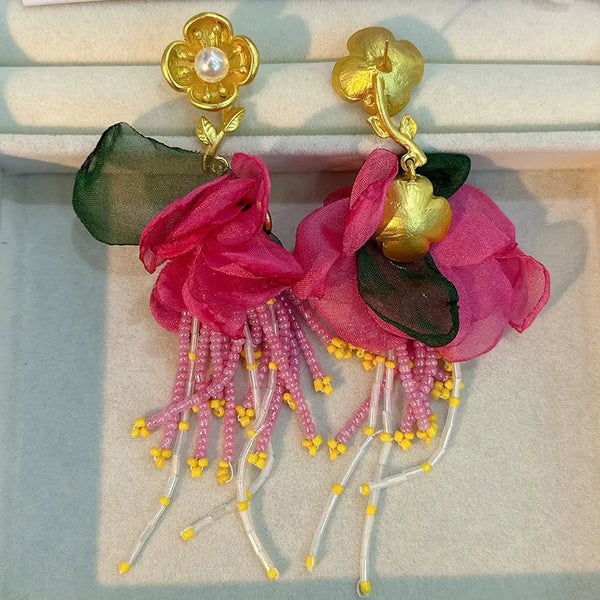 Handmade Cotton Long TasselEarrings -Sexikinis Swim