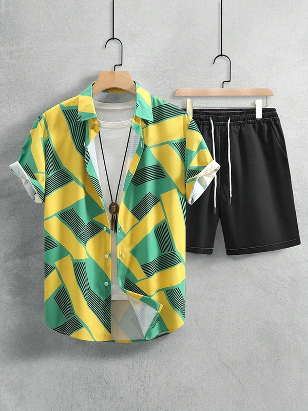Resort wear Luxury Style Men's Short-sleeved outfit