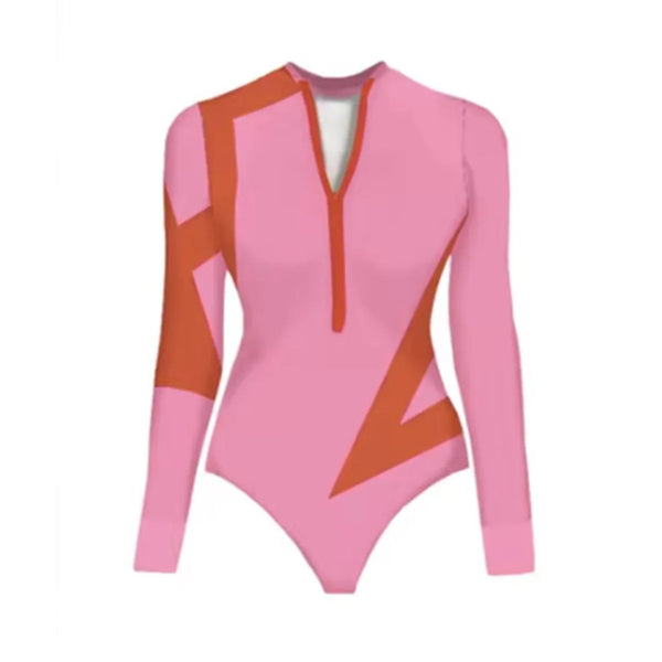 Rushguard style long sleeve Swimsuit With Cover Up